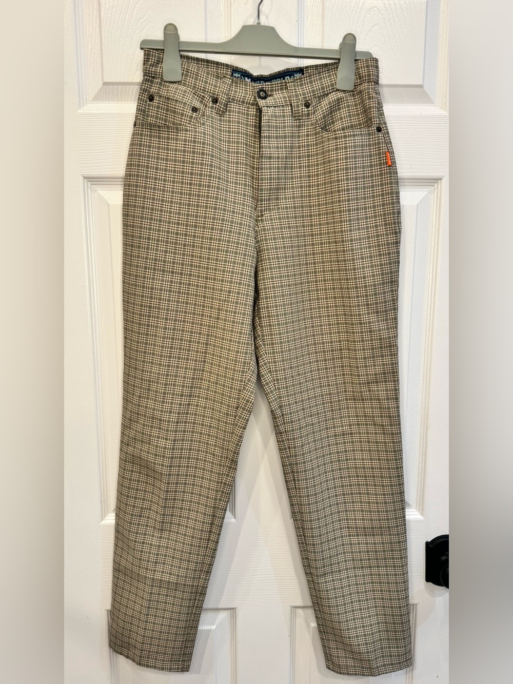 Vintage | Women’s Plaid Dress Pants - Brown & Cream